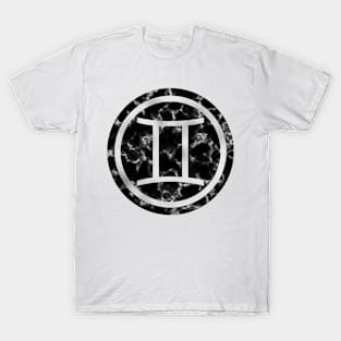 Black Marble Zodiac - Gemini T-Shirt